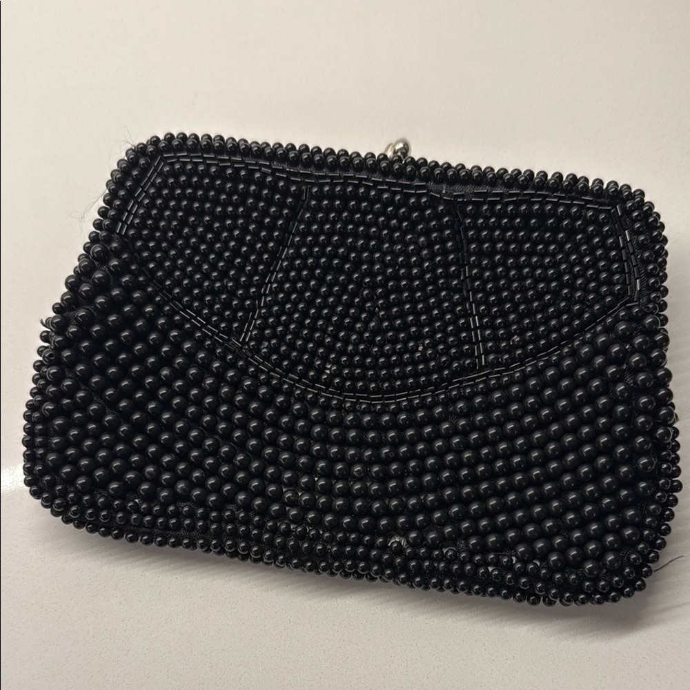 Vintage Black Beaded Bag